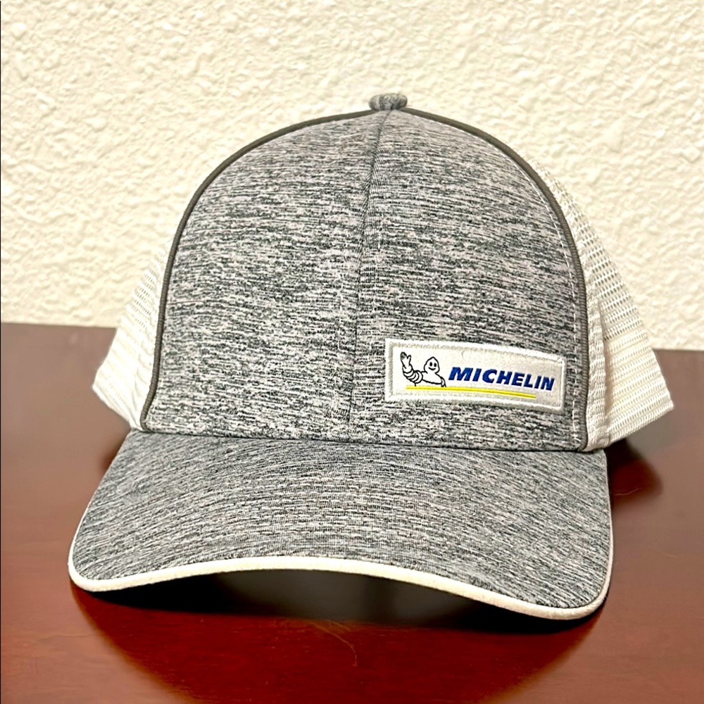 Michelin Discount Tire Mens BDA Trucker Hat Gray White Heathered Snapback New